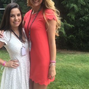 Tangerine scallop dress